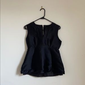 NWOT Black KATE SPADE PEPLUM TOP Live Colorfully